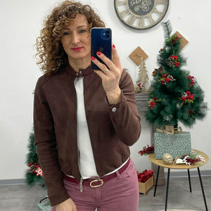 NEW COAT - Velúr hatású dzseki. Barna