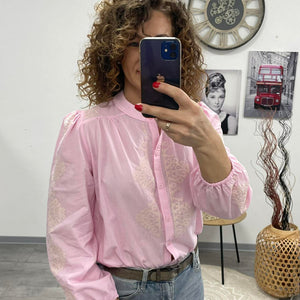 Romantic - Hímzett blúz. Rózsaszín