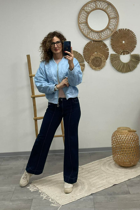 ZSAKLIN - Zsinór hímzett kabát. Baba kék