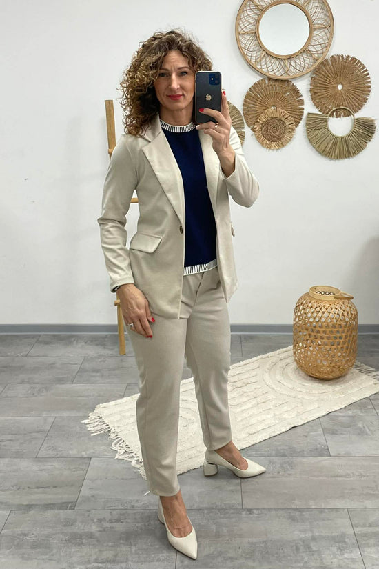 LCK - Gumis derekú nadrág. Világos bézs