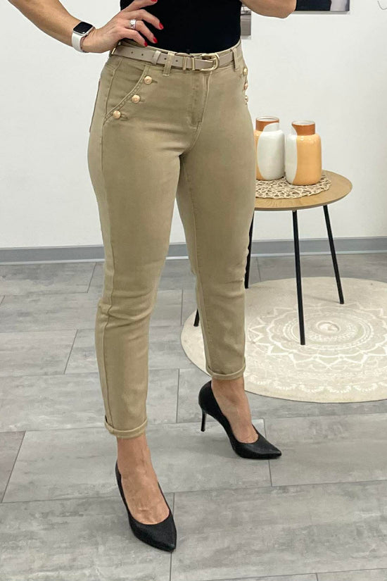 BOGI - Carot fazonú farmer nadrág. Bézs