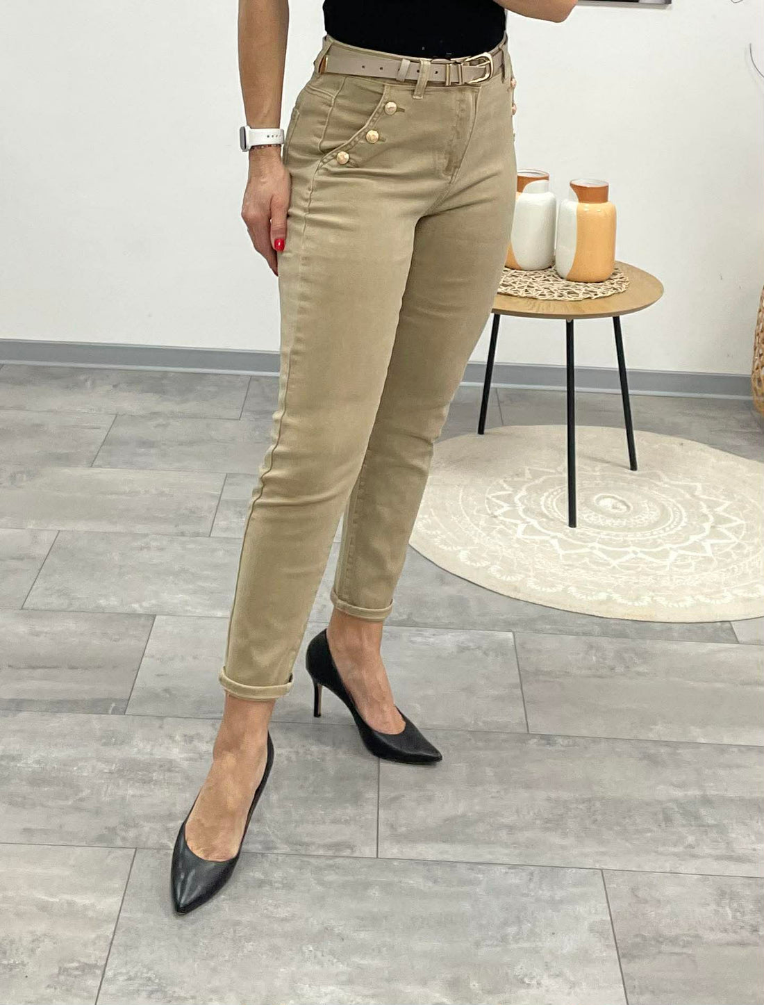 BOGI - Carot fazonú farmer nadrág. Bézs