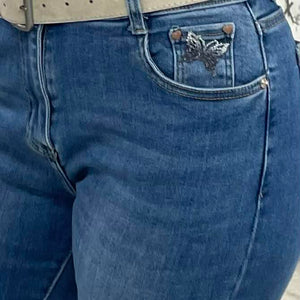 SARA - Közép kék MOM Fitt farmer nadrág