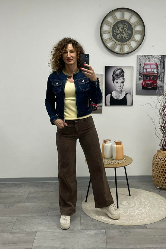 WIDE- Trapéz farmer nadrág. Barna