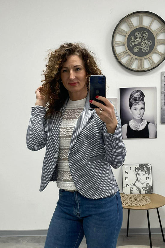 Pötyi - Mintás blézer. Szürke