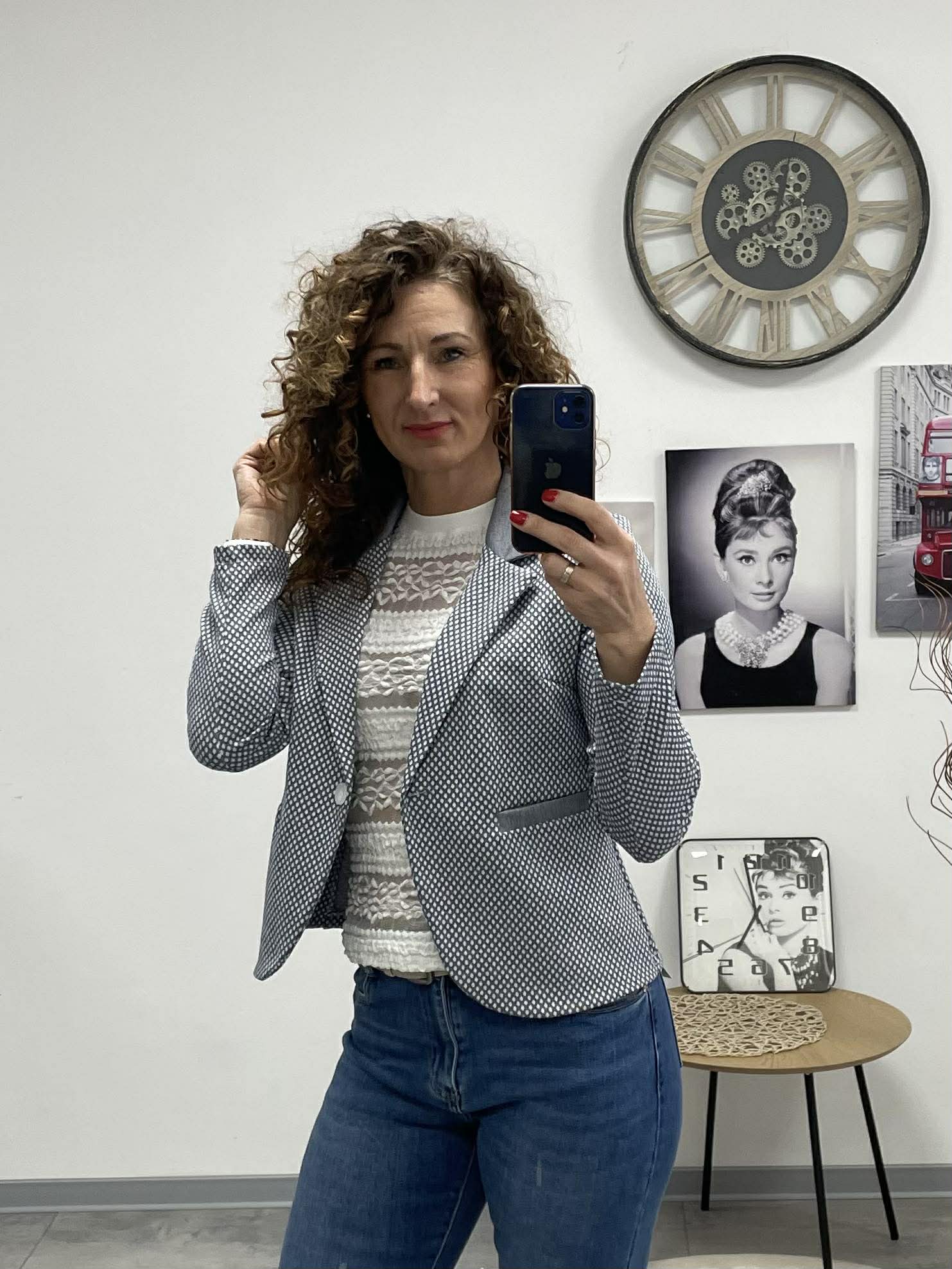 Pötyi - Mintás blézer. Szürke