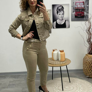 BOGI - Carot fazonú farmer nadrág. Bézs