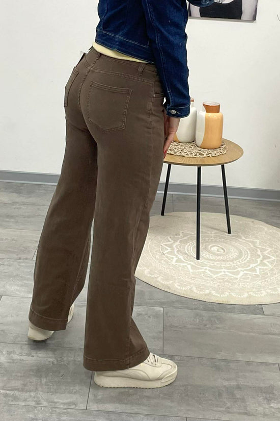 WIDE- Trapéz farmer nadrág. Barna