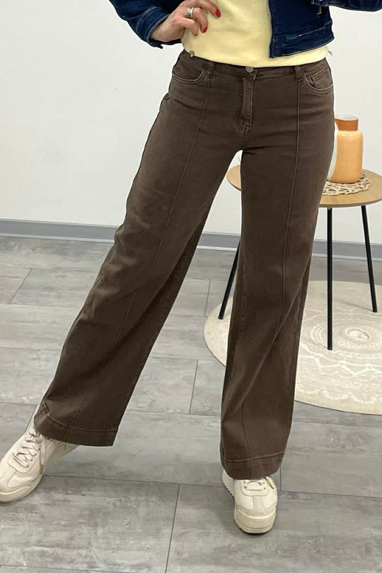 WIDE- Trapéz farmer nadrág. Barna