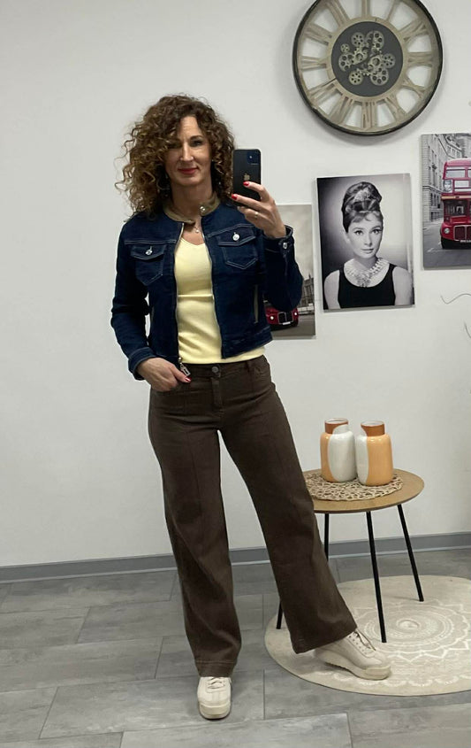 WIDE- Trapéz farmer nadrág. Barna