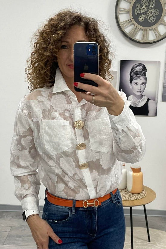 CINI - Alkalmi hímzett blúz