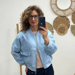 ZSAKLIN - Zsinór hímzett kabát. Baba kék