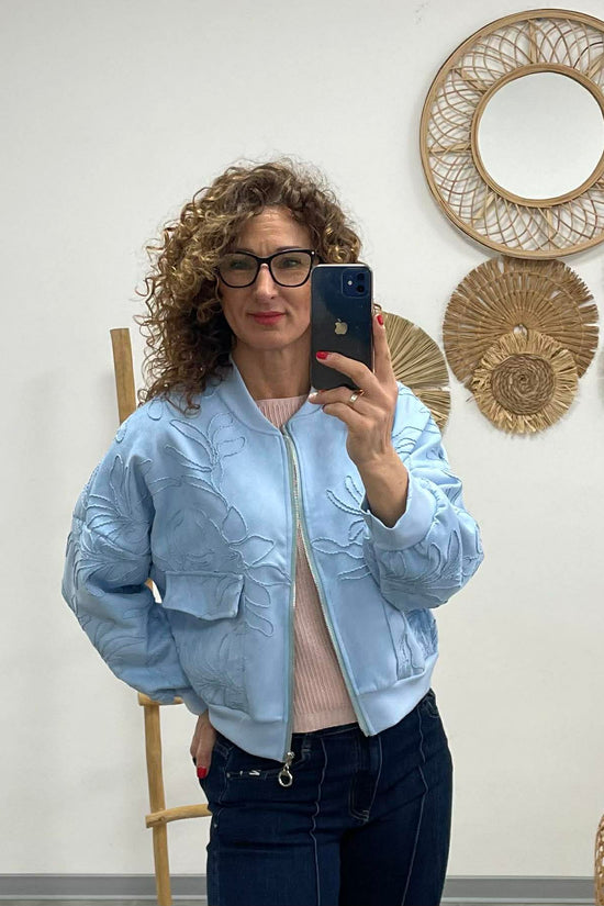 ZSAKLIN - Zsinór hímzett kabát. Baba kék