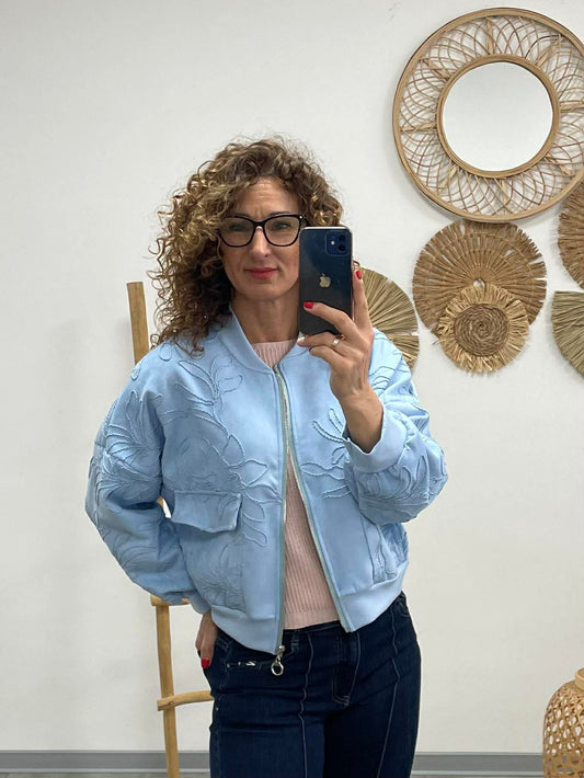 ZSAKLIN - Zsinór hímzett kabát. Baba kék