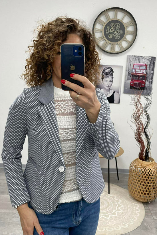 Pötyi - Mintás blézer. Szürke