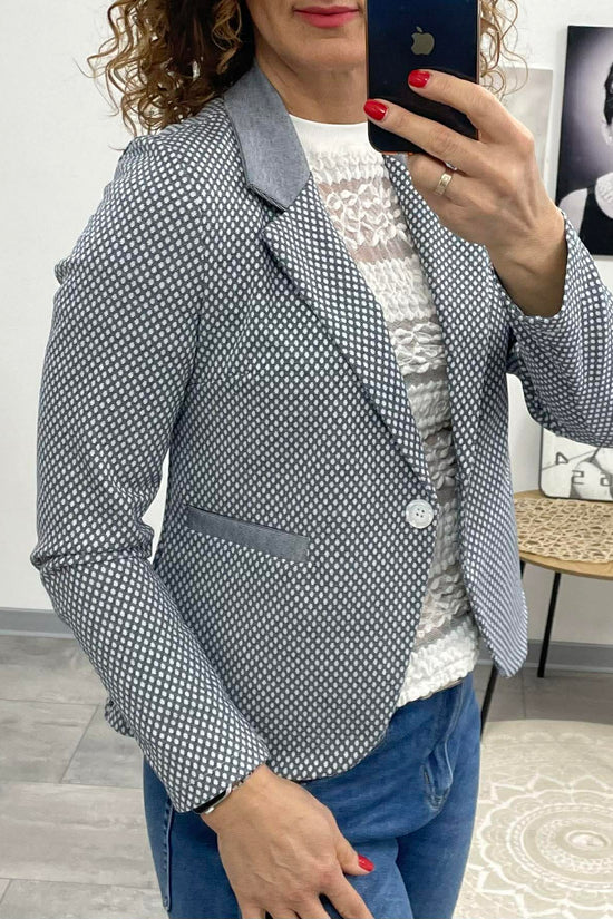 Pötyi - Mintás blézer. Szürke