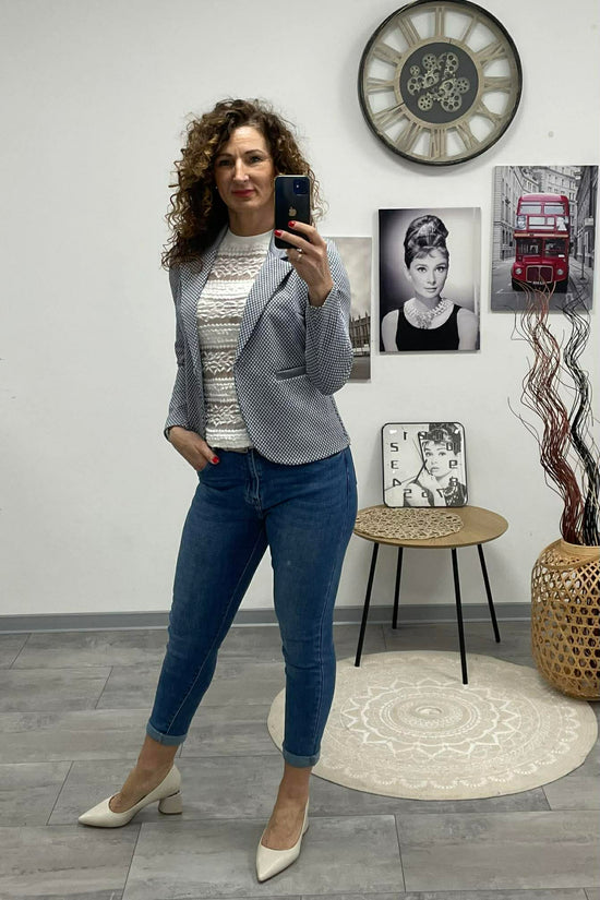 Pötyi - Mintás blézer. Szürke