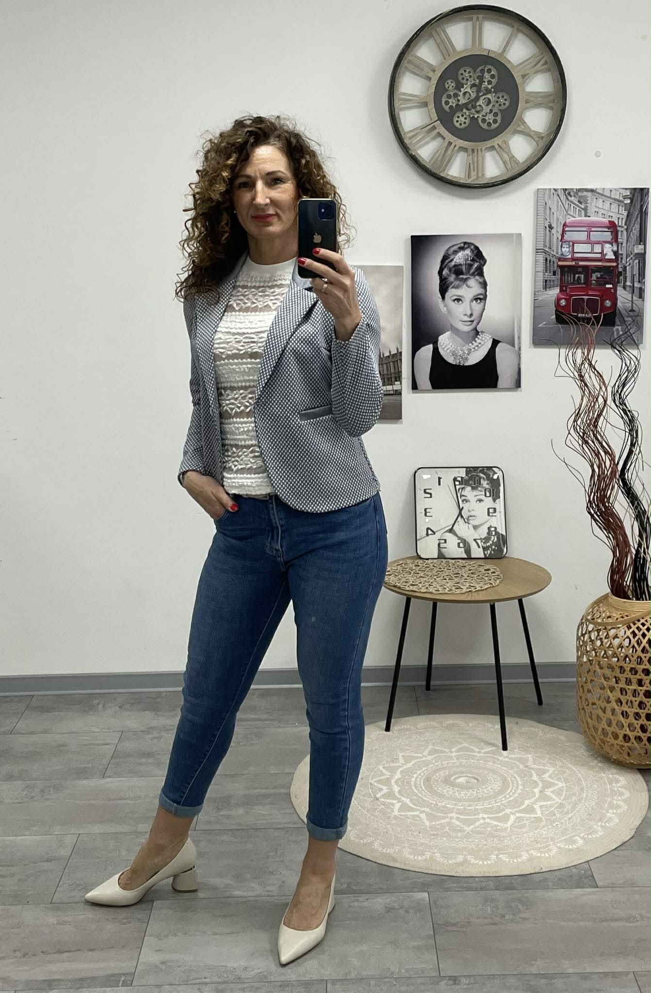 Pötyi - Mintás blézer. Szürke