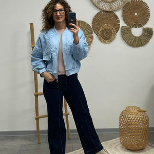 ZSAKLIN - Zsinór hímzett kabát. Baba kék