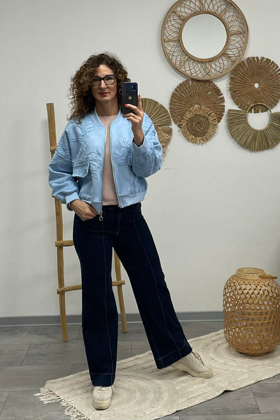 ZSAKLIN - Zsinór hímzett kabát. Baba kék