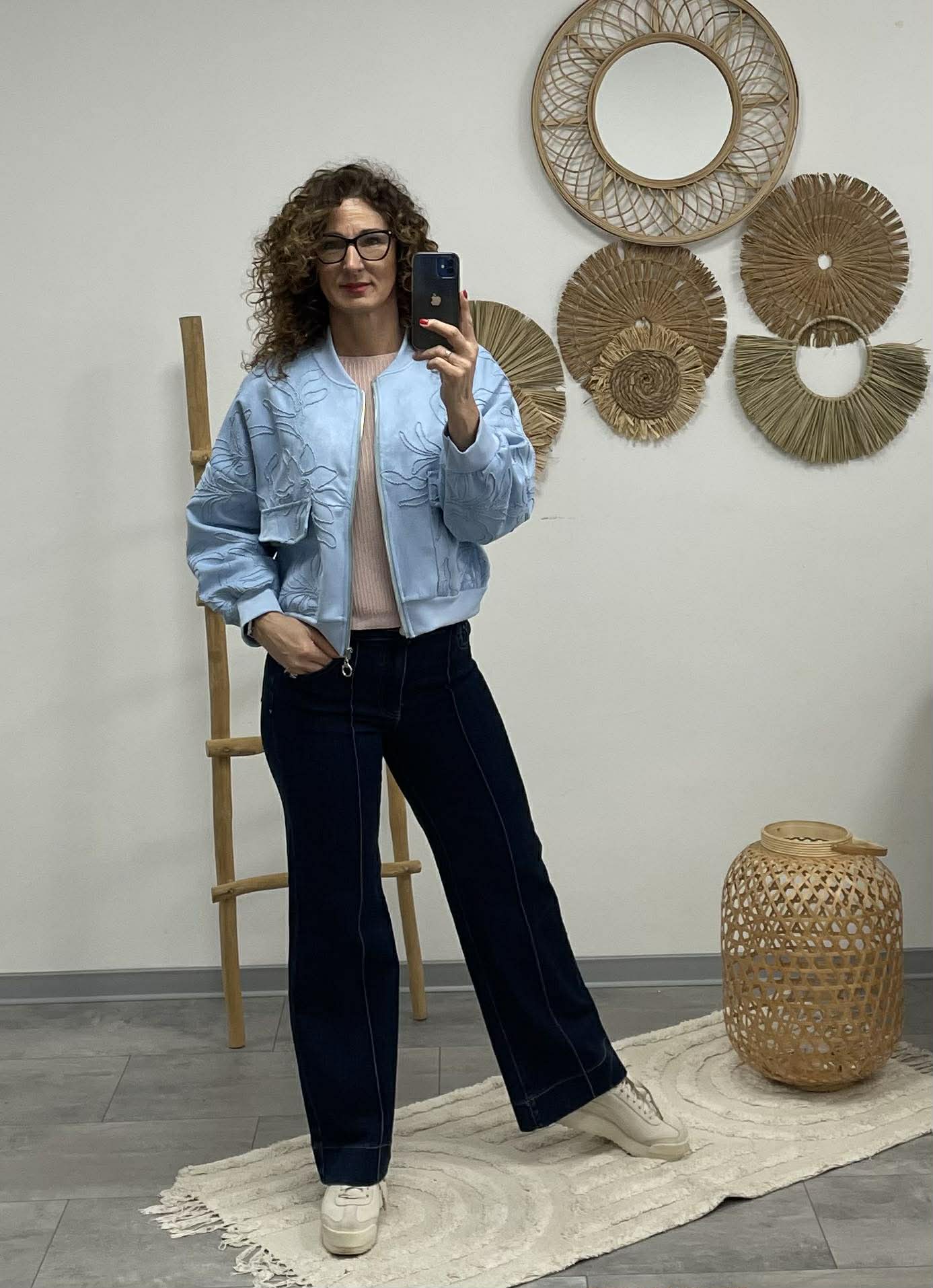 ZSAKLIN - Zsinór hímzett kabát. Baba kék