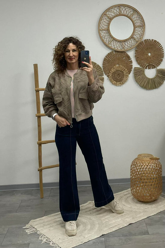 Zsaklin - Zsinór hímzett kabát. Teve barna