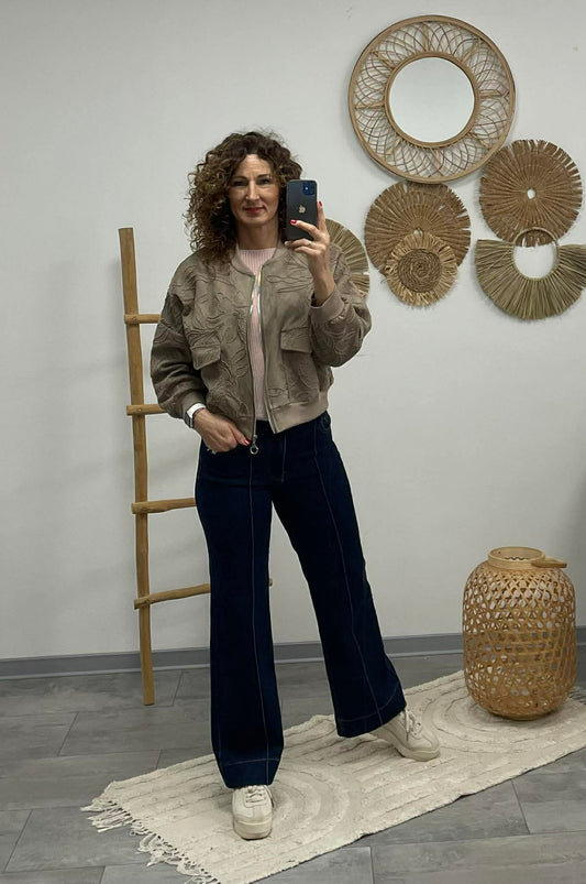 Zsaklin - Zsinór hímzett kabát. Teve barna