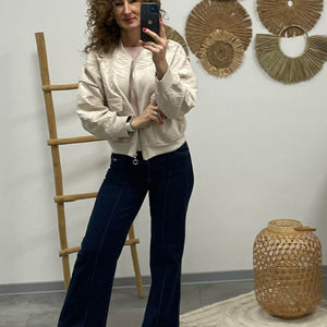 ZSAKLIN - Zsinór hímzett kabát. Világos bézs