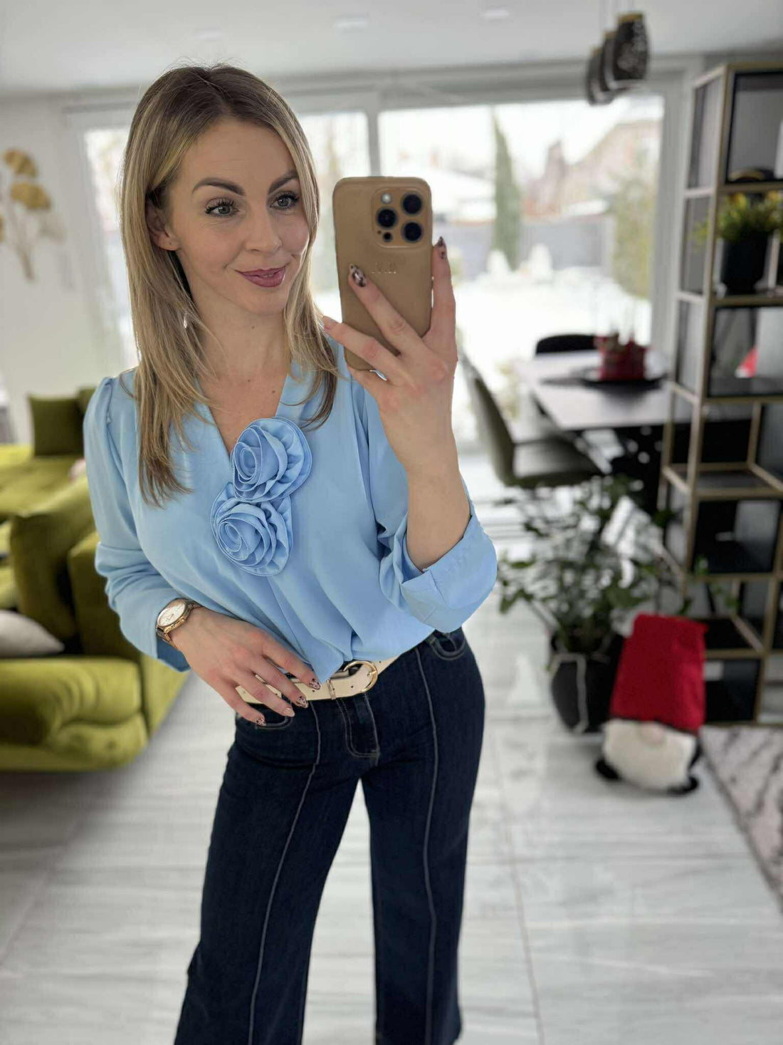 STAR - Lapolt blúz. Világos kék