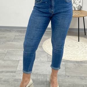 SARA - Közép kék MOM Fitt farmer nadrág