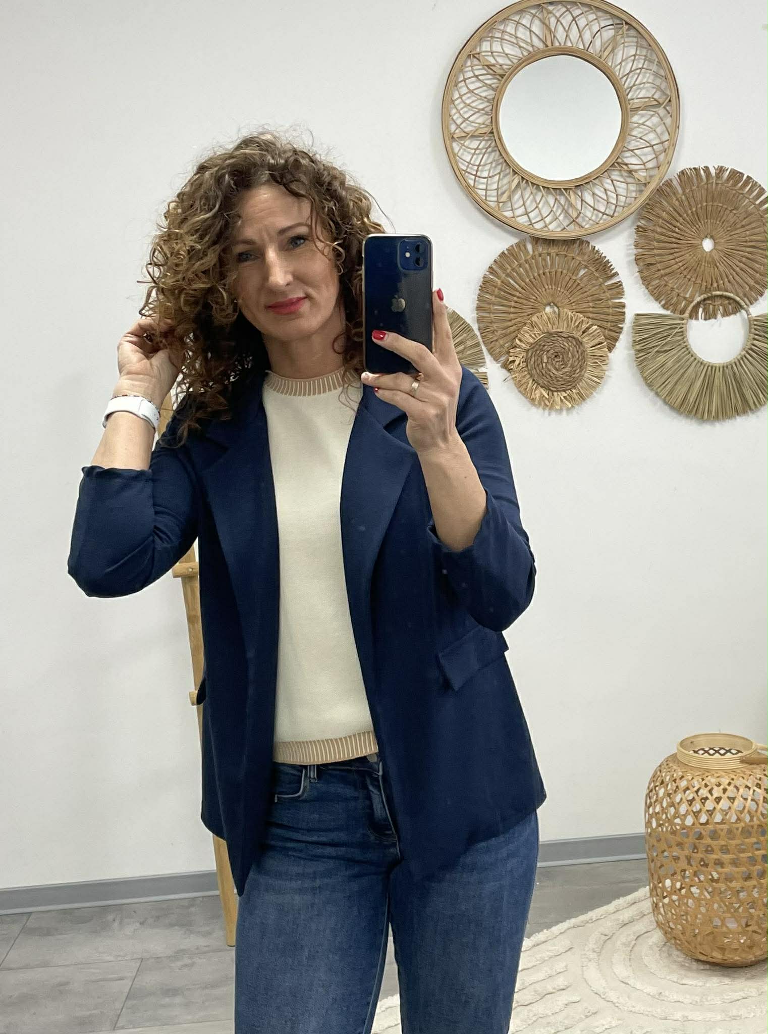 TRENDY - Női blézer. Sötét kék