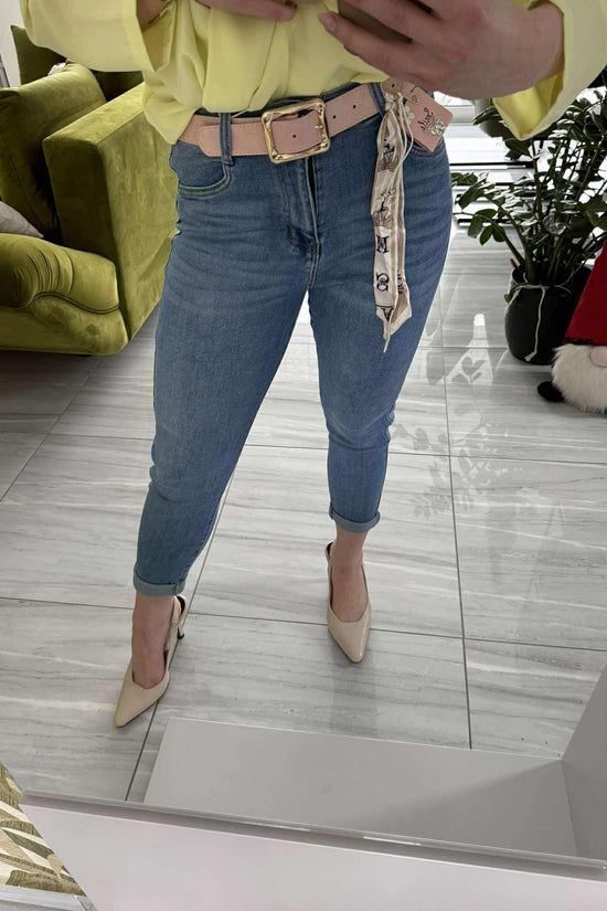 SARA MOM - Világos MOM fazonú farmer nadrág