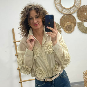 MARGARET - 3D virgs blúz. Bézs