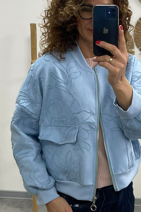 ZSAKLIN - Zsinór hímzett kabát. Baba kék