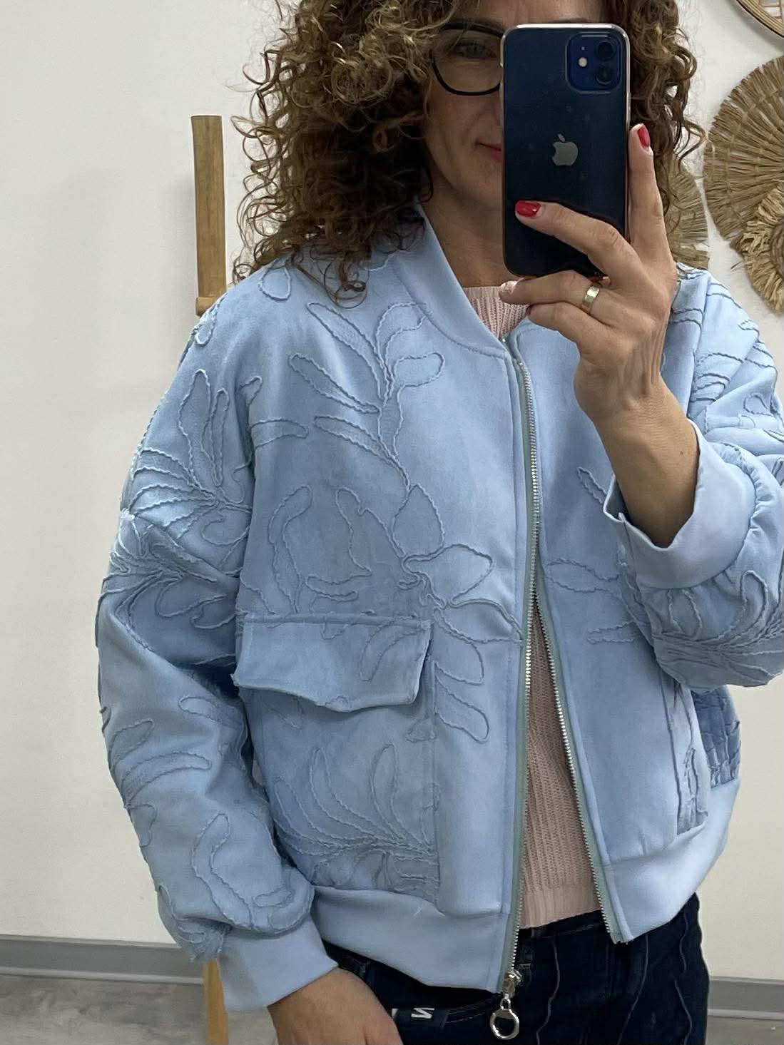 ZSAKLIN - Zsinór hímzett kabát. Baba kék