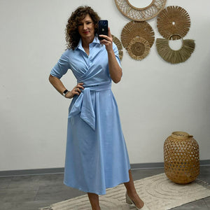 IRCSI - Átkötős ruha. Világos kék