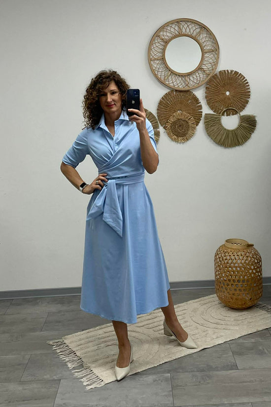 IRCSI - Átkötős ruha. Világos kék