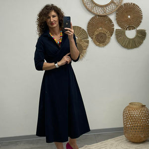 IRCSI - Átkötős ruha. Sötétkék