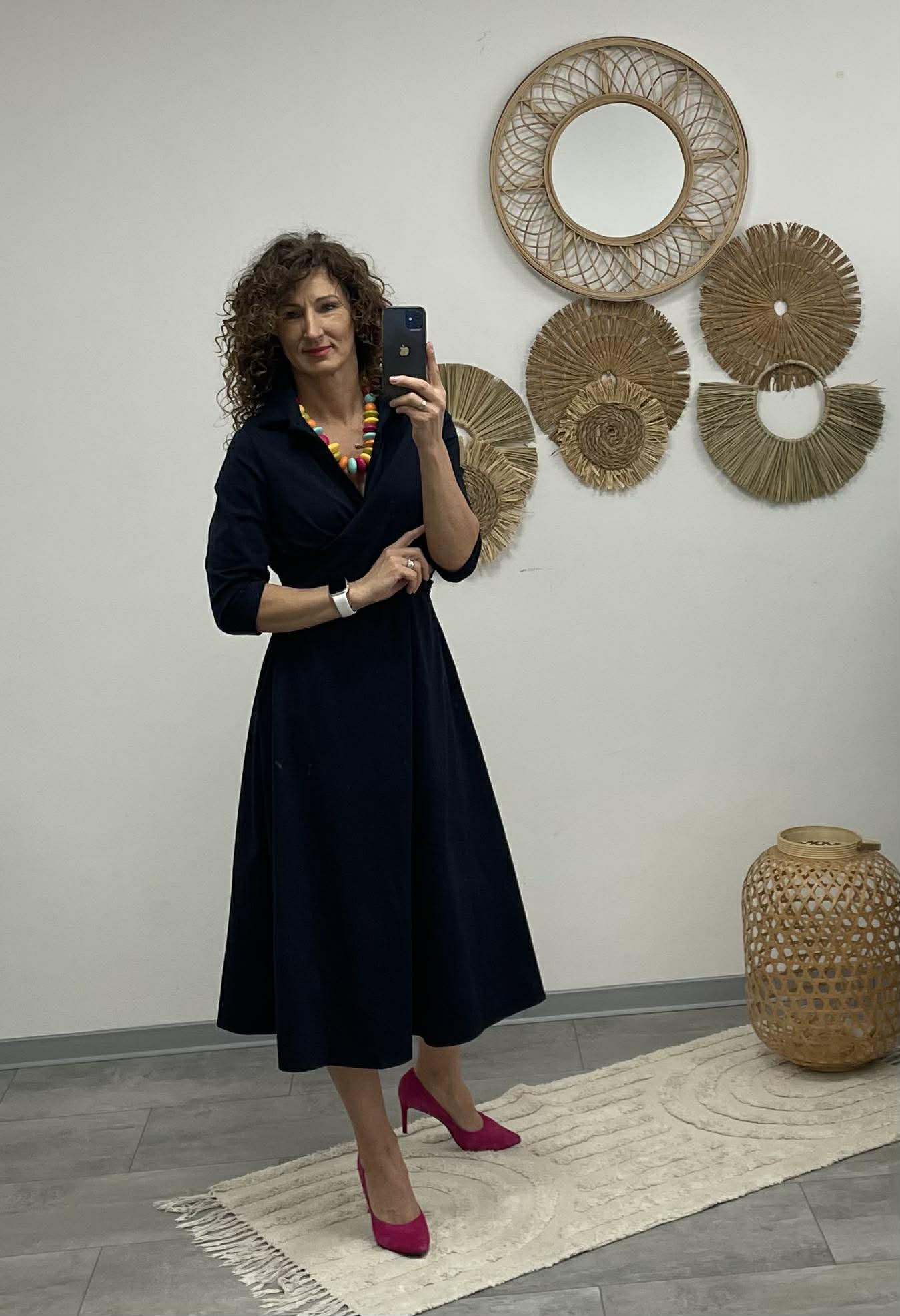 IRCSI - Átkötős ruha. Sötétkék