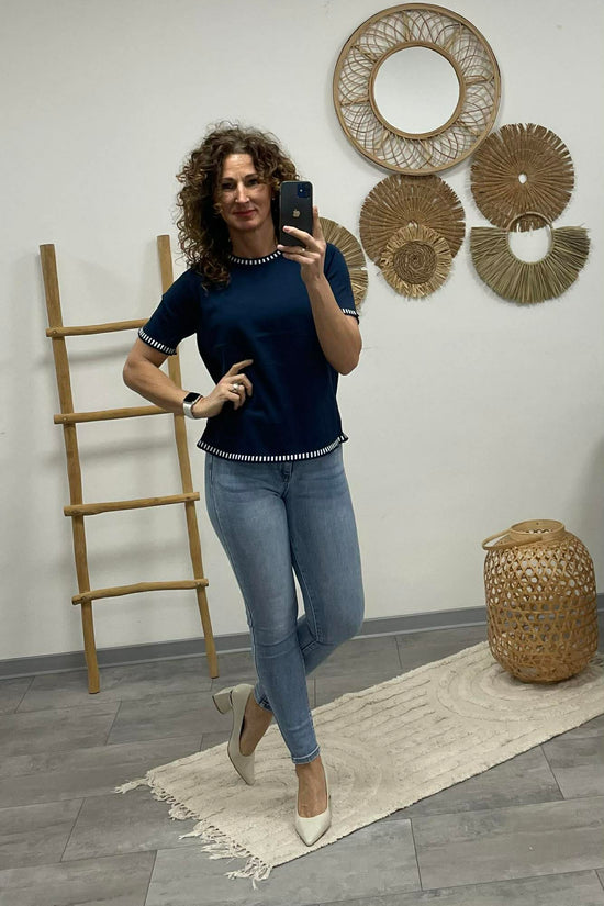 NAVY - Kötött felső. Sötétkék