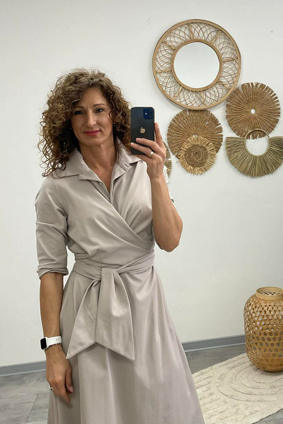 IRCSI - Átkötős ruha. Bézs