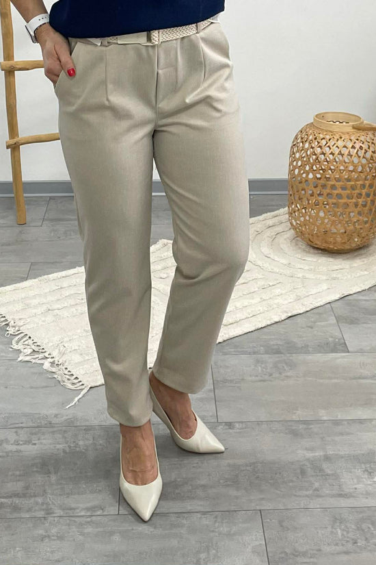 LCK - Gumis derekú nadrág. Világos bézs