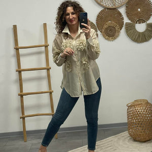 MARGARET - 3D virgs blúz. Bézs