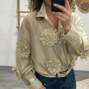 MARGARET - 3D virgs blúz. Bézs