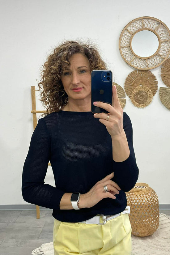 JONA - Kötött felső Sötétkék