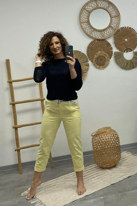 LCK - Gumis derekú laza nadrág. Sárga