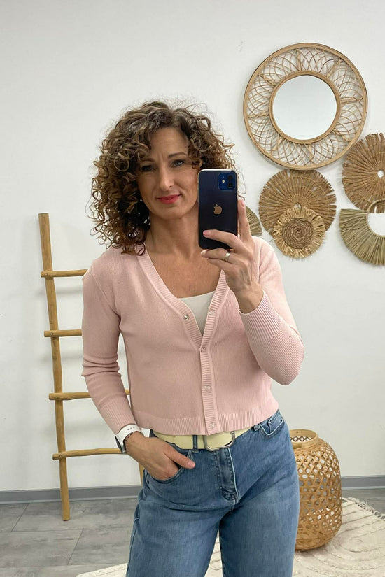 Jona II - Kötött kardigán. Rózsaszín