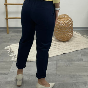 LCK - Gumis derekú laza nadrág. Sötétkék