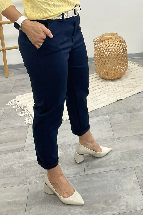 LCK - Gumis derekú laza nadrág. Sötétkék