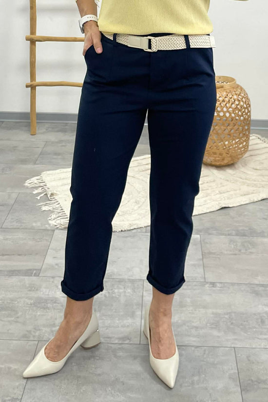 LCK - Gumis derekú laza nadrág. Sötétkék